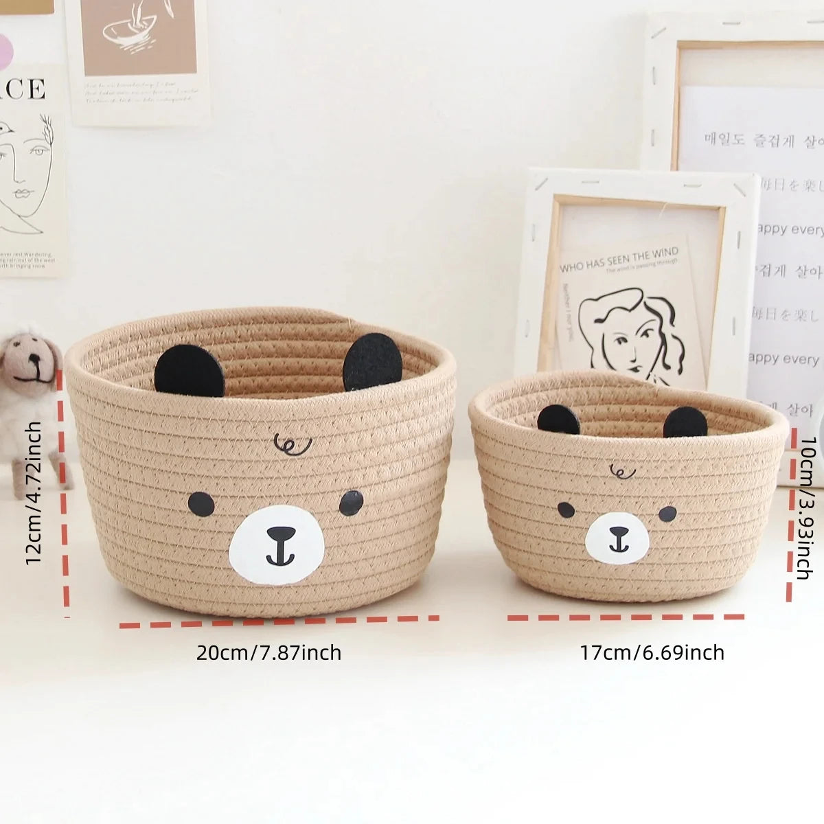 Cute Storage Baskets Rattan Woven Bedroom Household Decor Organizer Case Key Snacks Desktop Sundries Deposit Tidy Box Items Hekla Home