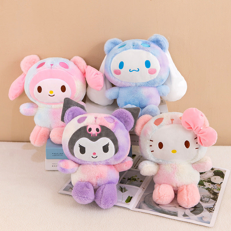 Sanrio 25Cm Anime Sanriod Toys Kawaii Kuromi  Cinnamorol Plush Soft Stuffed Animals Doll Plushie Pillow Children's Toys Gifts