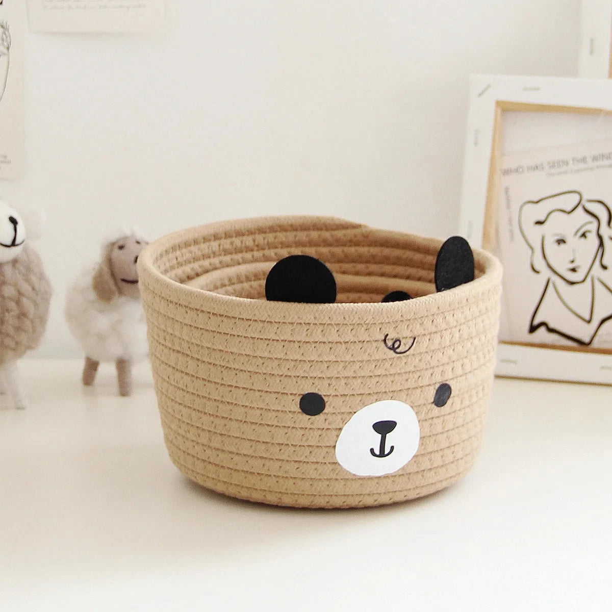 Cute Storage Baskets Rattan Woven Bedroom Household Decor Organizer Case Key Snacks Desktop Sundries Deposit Tidy Box Items Hekla Home