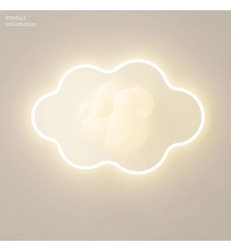 Nordic Children's Room Ceiling Lamps Cream Cloud Bubble Lamp Romantic Warm Little Boy Girl Bedroom Ceiling Lights Remote Control