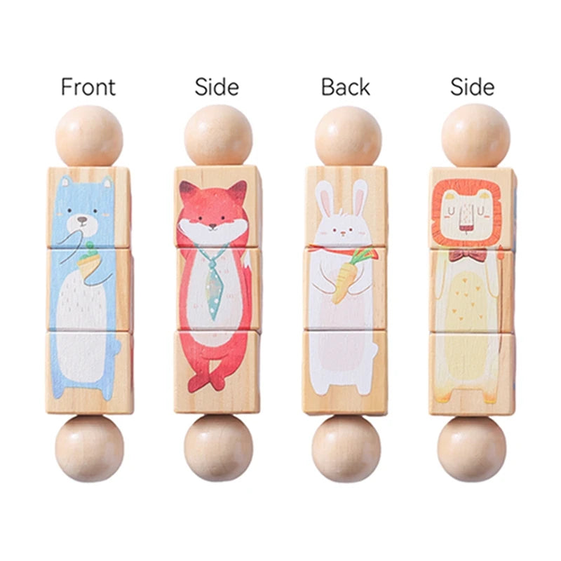 Baby Wooden Rotating Jigsaw Puzzle Hand bell Toy Baby Mobile Musical Rattle Toy Montessori Puzzle Game For Babies Newbaby Gift Hekla Home