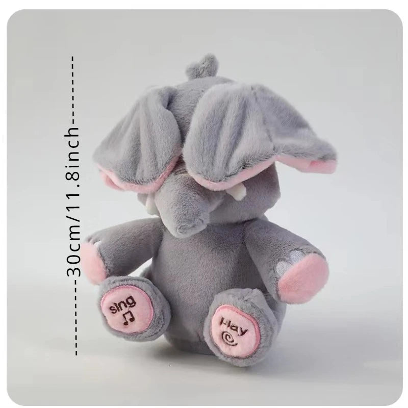 Animated Elephant Toys Plush Singing Elephant with Ears Moving Electric Plush Toy Cute Elephant Stuffed Animal Toy for Baby Gift Hekla Home