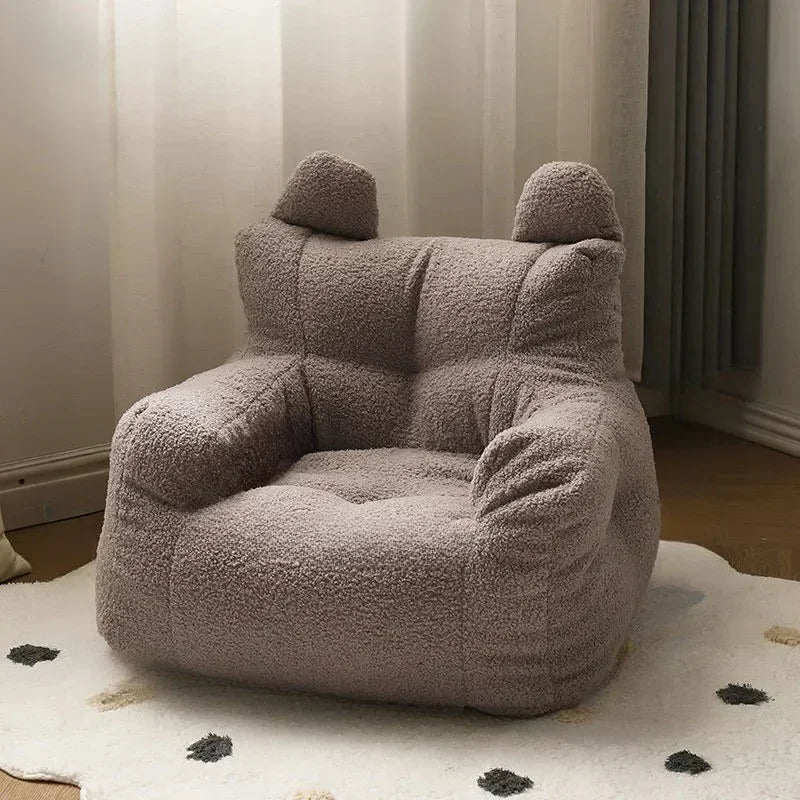 Cute Small Sofa Chair Children's Sofa Baby Reading Lazy Sofa Cotton Removable and Washable and Linen Lamb's Wool Fabric Hekla Home