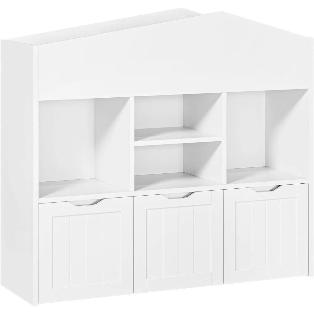 Toy Storage Organizer with 3 Movable Drawers, Toy Organizers and Storage with Concealed Wheels and 7 Cubbies,Toy Storage