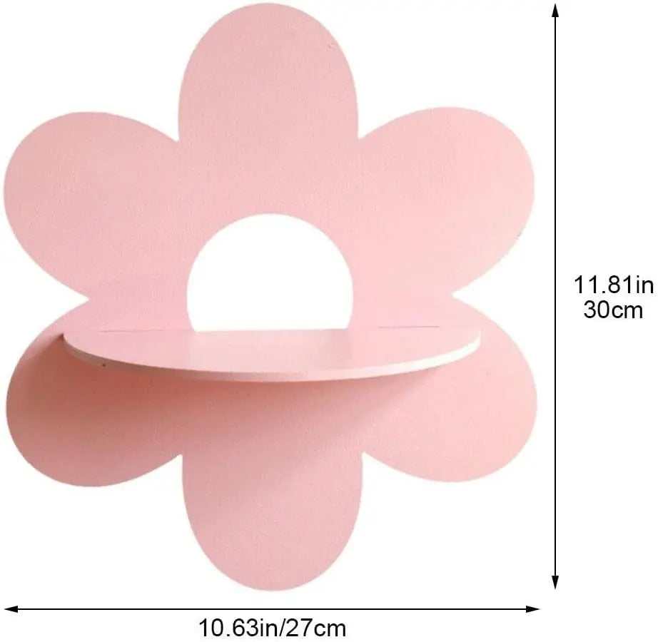 Flower Shape Wall Mounted Storage Rack Wooden Wall Decor Hekla Home