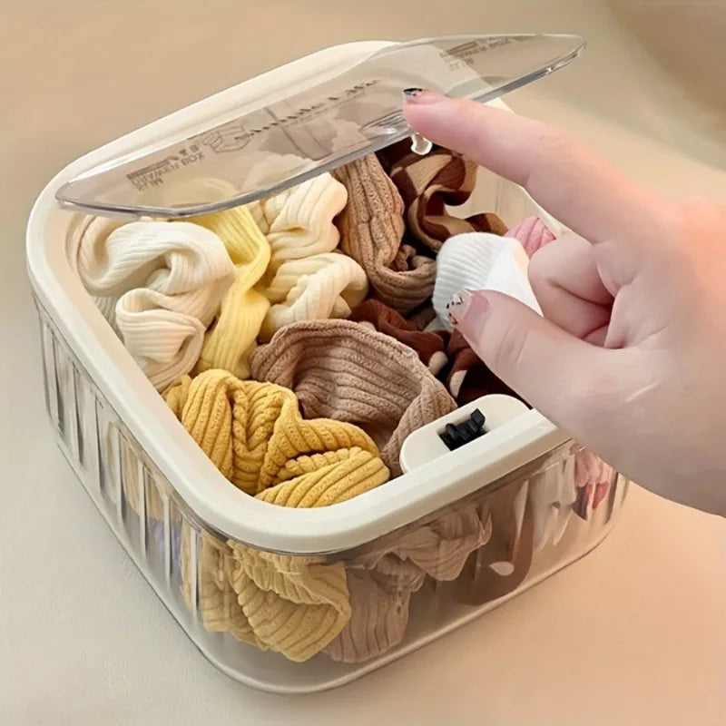 Hair Accessories Storage Box Portable Children's Headband Hair Clip Casket Cotton Swab Organization with Lid  Hair Accessories