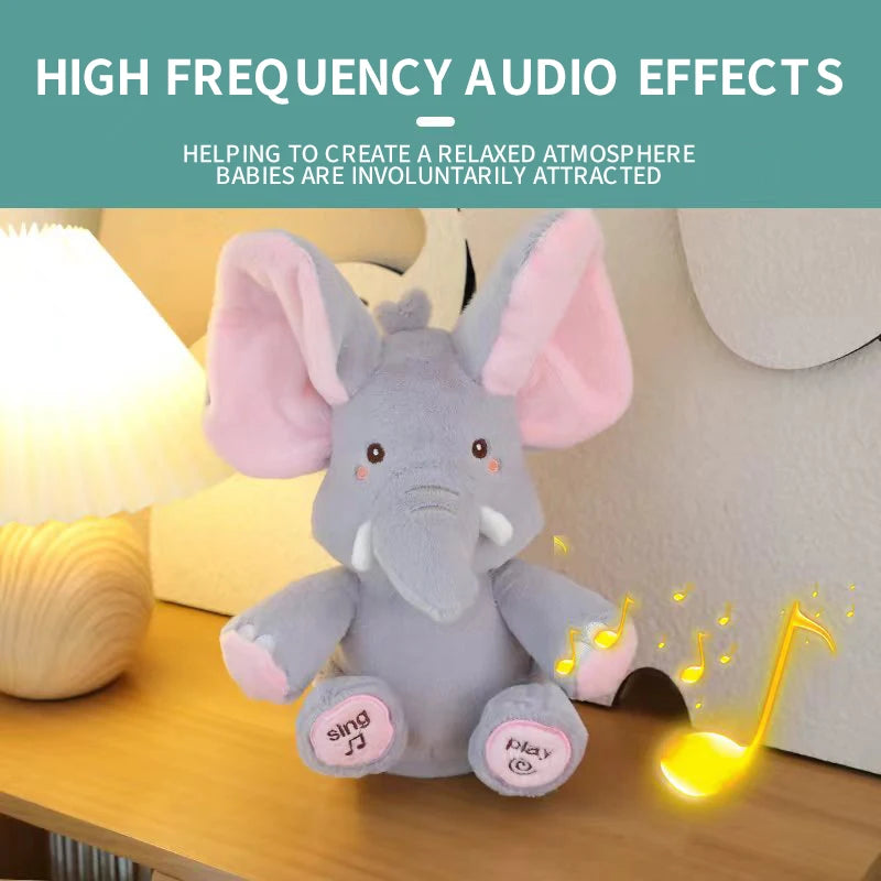 Animated Elephant Toys Plush Singing Elephant with Ears Moving Electric Plush Toy Cute Elephant Stuffed Animal Toy for Baby Gift Hekla Home