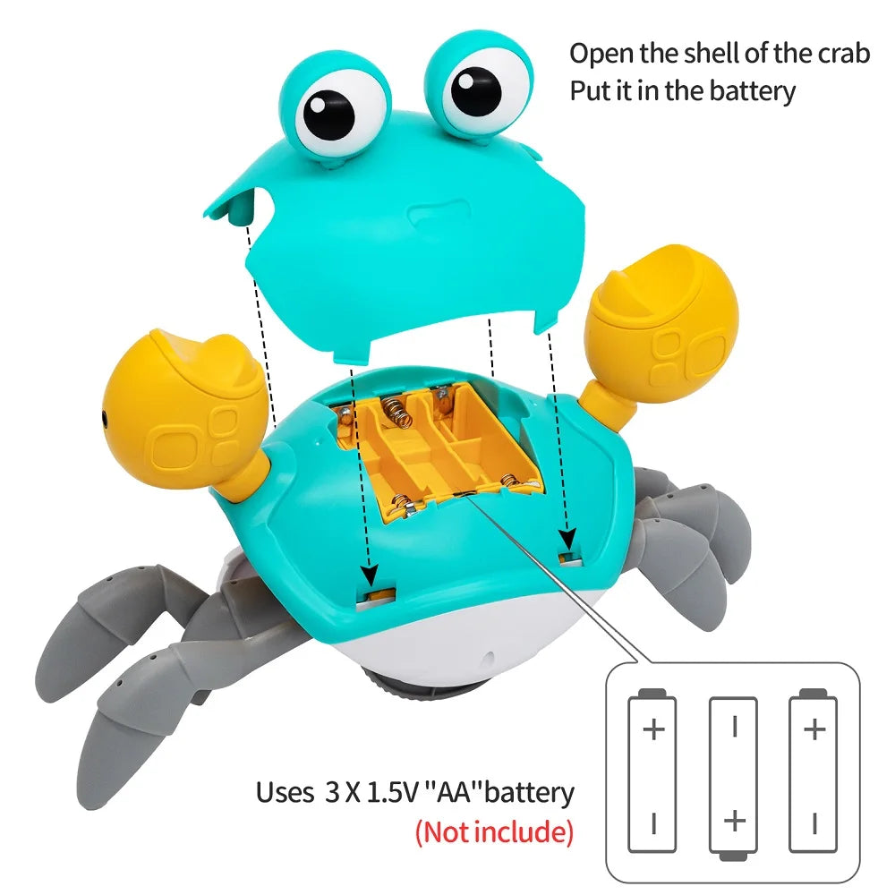 Dancing Crab Run Away Toy for Babies Crawling Interactive Escape Crabs Baby Birthday Thanksgiving Christmas Gift Battery Edition Hekla Home