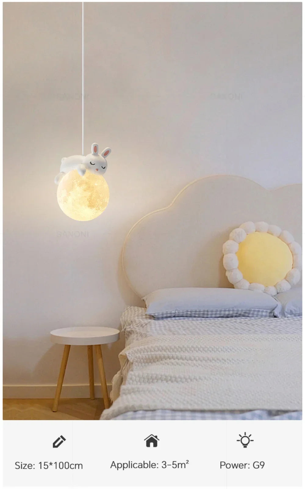 Nordic Little Bear LED Pendant Lamp Cute Rabbit For Hanging Lamp Dining Room Child Bedroom Bedside Chandelier Home Decor Fixture