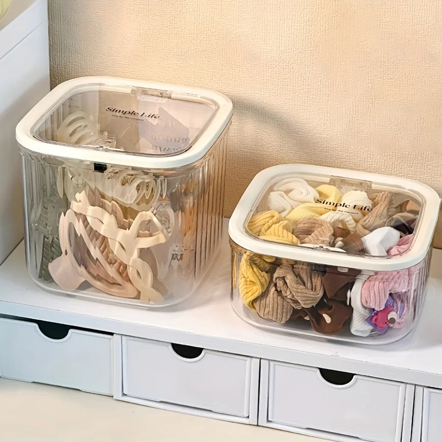 Hair Accessories Storage Box Portable Children's Headband Hair Clip Casket Cotton Swab Organization with Lid  Hair Accessories