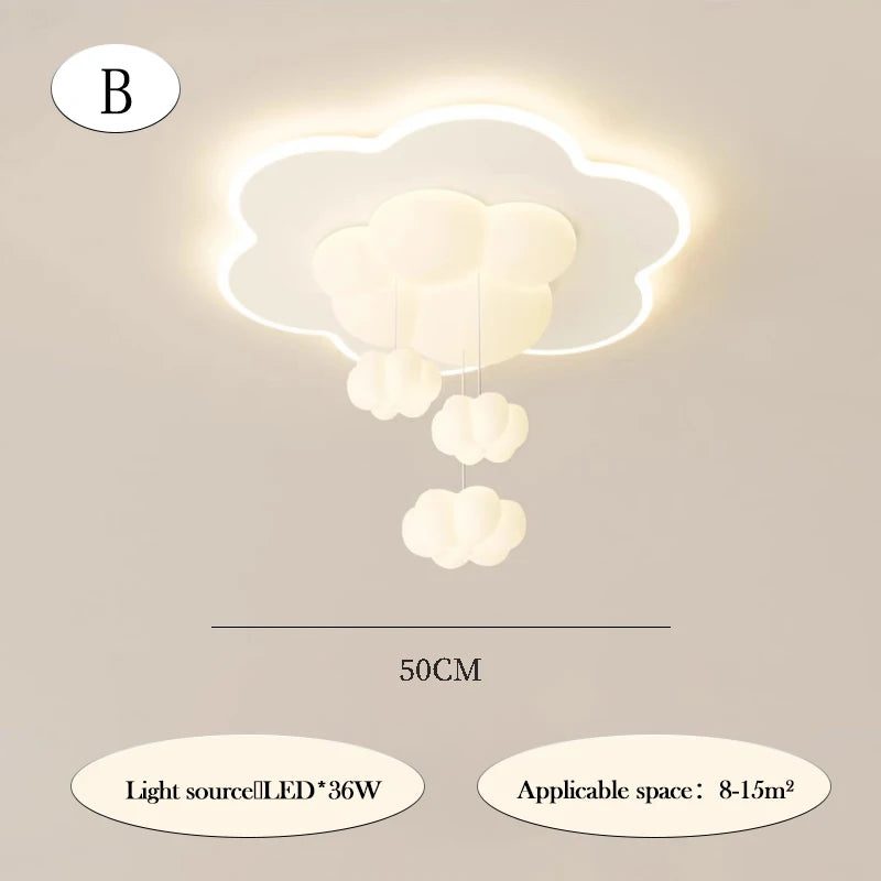 Nordic Children's Room Ceiling Lamps Cream Cloud Bubble Lamp Romantic Warm Little Boy Girl Bedroom Ceiling Lights Remote Control