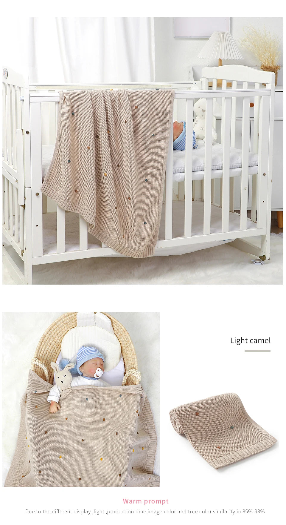 Newborn Baby Blankets 90*70cm Knitted Infant Kids Ultra-Soft Cotton Muslin Swaddle Wrap Stuff Toddler Comforter Sheet