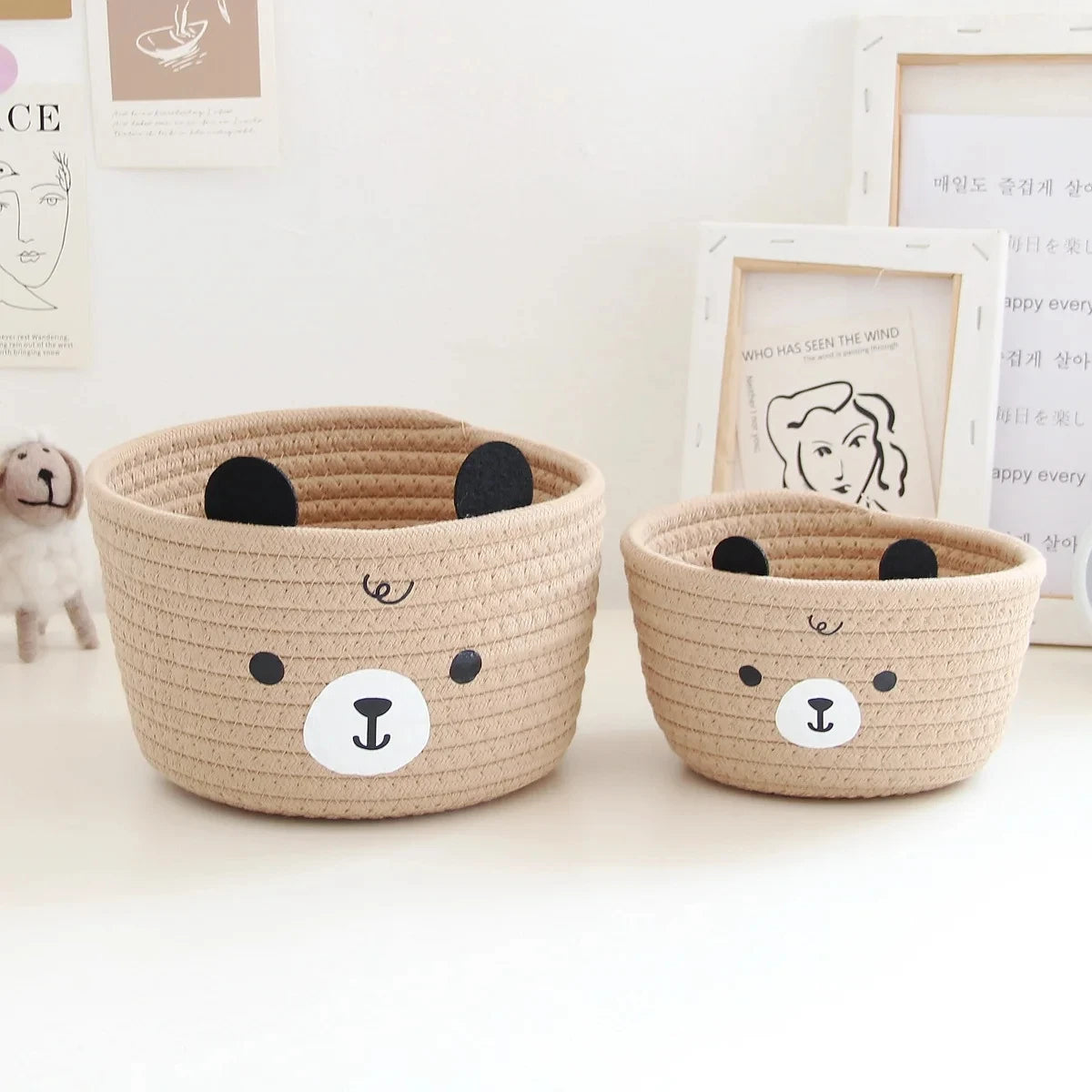 Cute Storage Baskets Rattan Woven Bedroom Household Decor Organizer Case Key Snacks Desktop Sundries Deposit Tidy Box Items Hekla Home