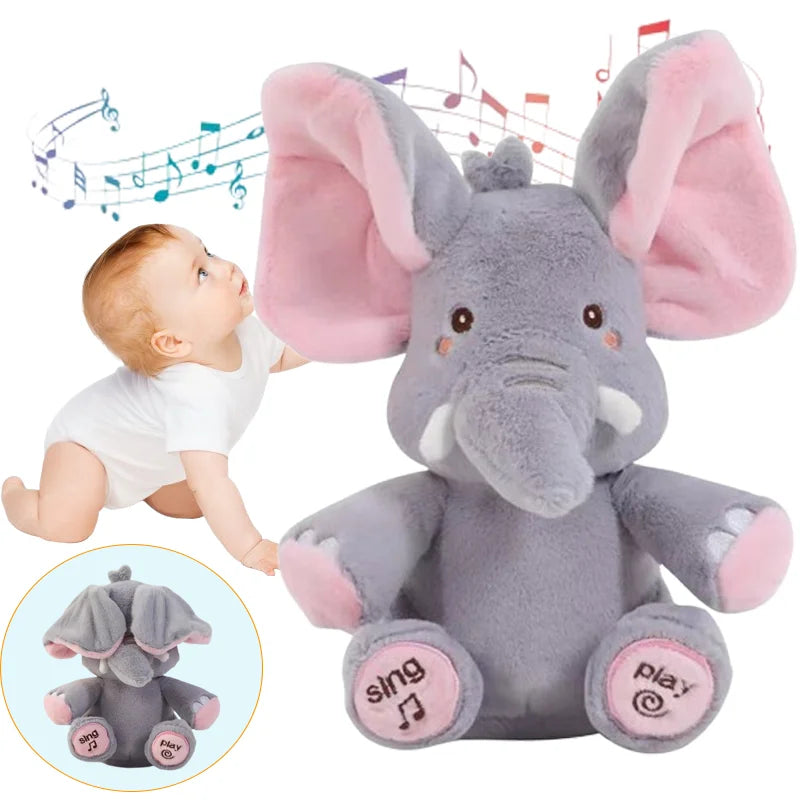 Animated Elephant Toys Plush Singing Elephant with Ears Moving Electric Plush Toy Cute Elephant Stuffed Animal Toy for Baby Gift Hekla Home