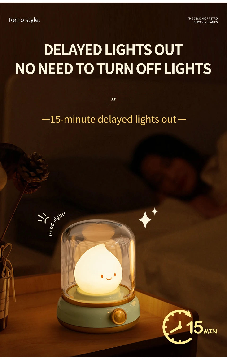 Candle LED Night Light Rechanrgeable Table Lamp Mood Light Cute Cartoon Bedroom Decoration Night Atmosphere Lamp Children's Gift