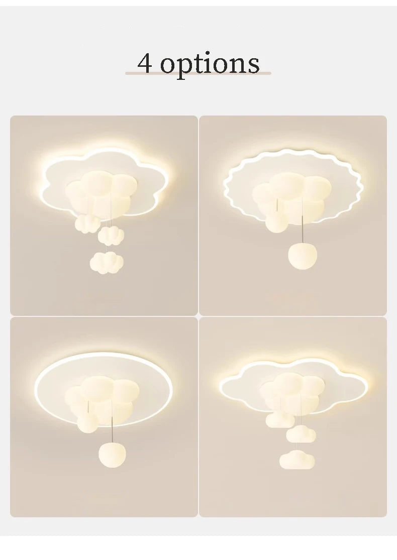 Nordic Children's Room Ceiling Lamps Cream Cloud Bubble Lamp Romantic Warm Little Boy Girl Bedroom Ceiling Lights Remote Control