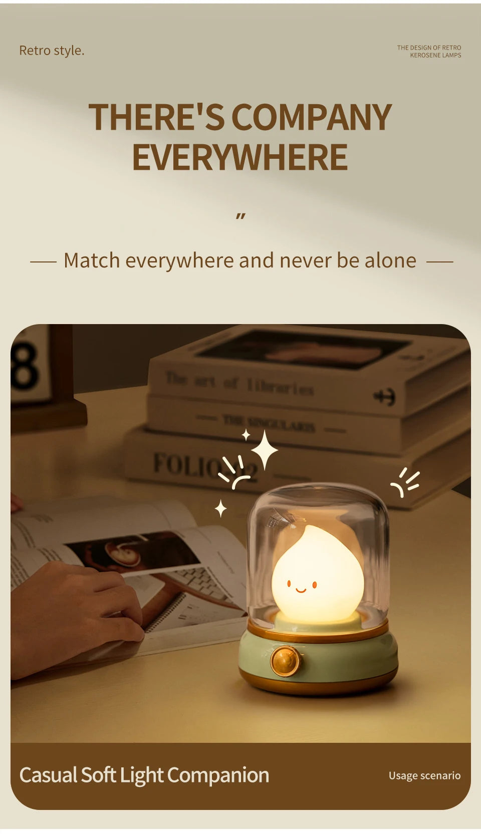 Candle LED Night Light Rechanrgeable Table Lamp Mood Light Cute Cartoon Bedroom Decoration Night Atmosphere Lamp Children's Gift