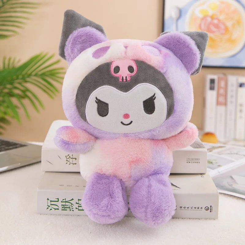 Sanrio 25Cm Anime Sanriod Toys Kawaii Kuromi  Cinnamorol Plush Soft Stuffed Animals Doll Plushie Pillow Children's Toys Gifts