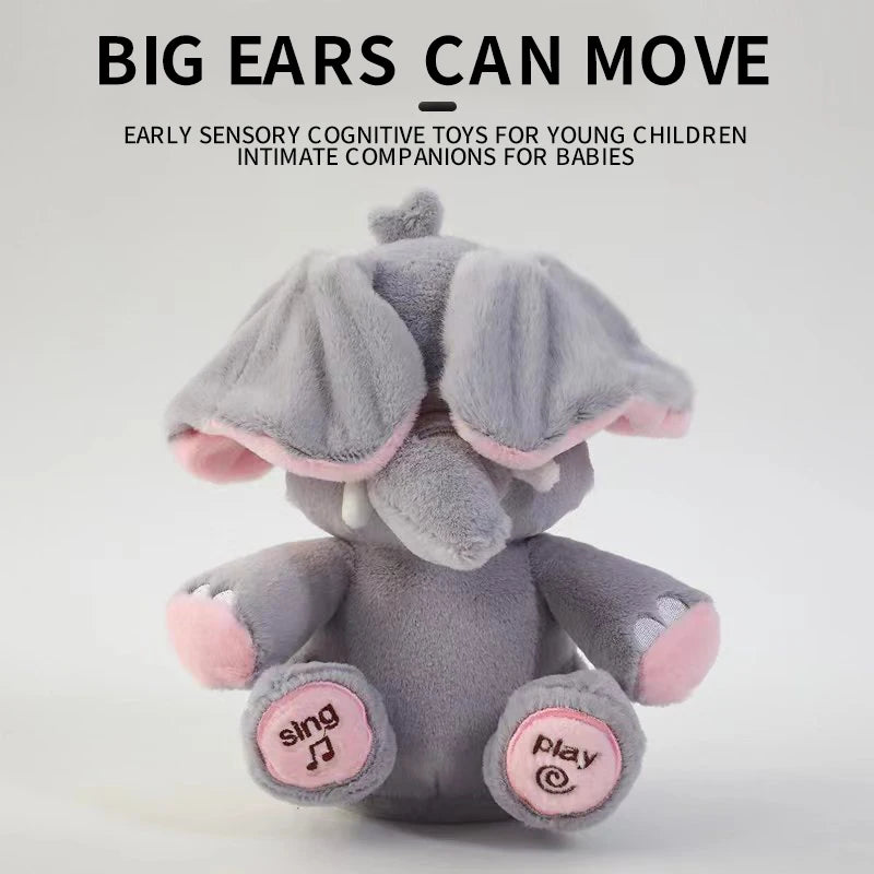 Animated Elephant Toys Plush Singing Elephant with Ears Moving Electric Plush Toy Cute Elephant Stuffed Animal Toy for Baby Gift Hekla Home