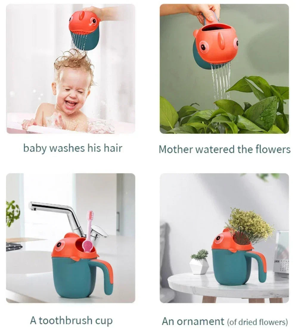 1pcs Waterfall Bath Rinse Kids Shampoo Cup Multi-function Spoons Shower Toys for Children.