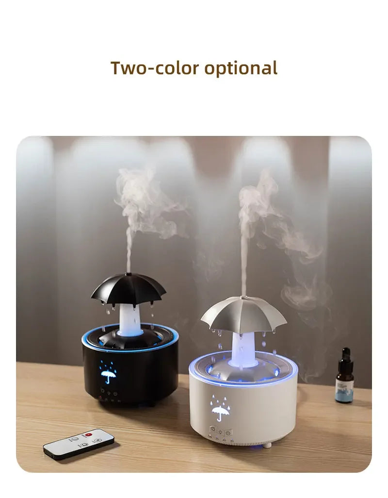 Creative Umbrella Water Drop Air Humidifier with Colorful Light Raindrop Aroma Essential Oil Diffuser Aromatherapy Humidifier