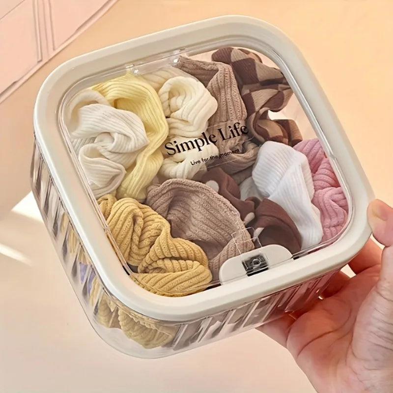 Hair Accessories Storage Box Portable Children's Headband Hair Clip Casket Cotton Swab Organization with Lid  Hair Accessories