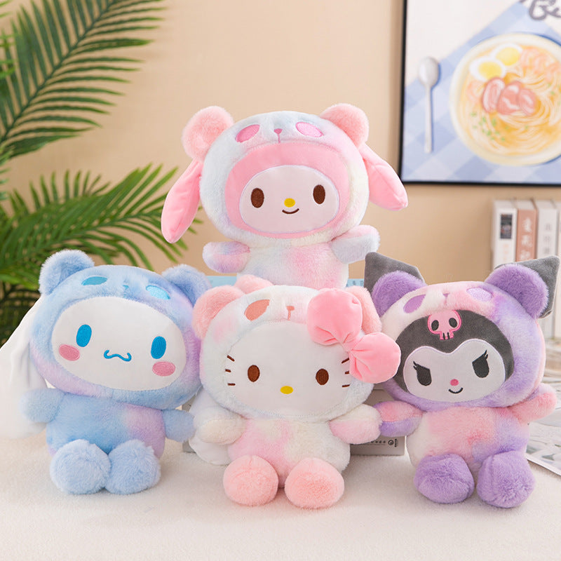 Sanrio 25Cm Anime Sanriod Toys Kawaii Kuromi  Cinnamorol Plush Soft Stuffed Animals Doll Plushie Pillow Children's Toys Gifts