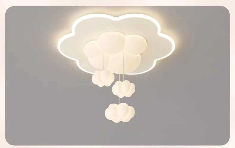 Nordic Children's Room Ceiling Lamps Cream Cloud Bubble Lamp Romantic Warm Little Boy Girl Bedroom Ceiling Lights Remote Control